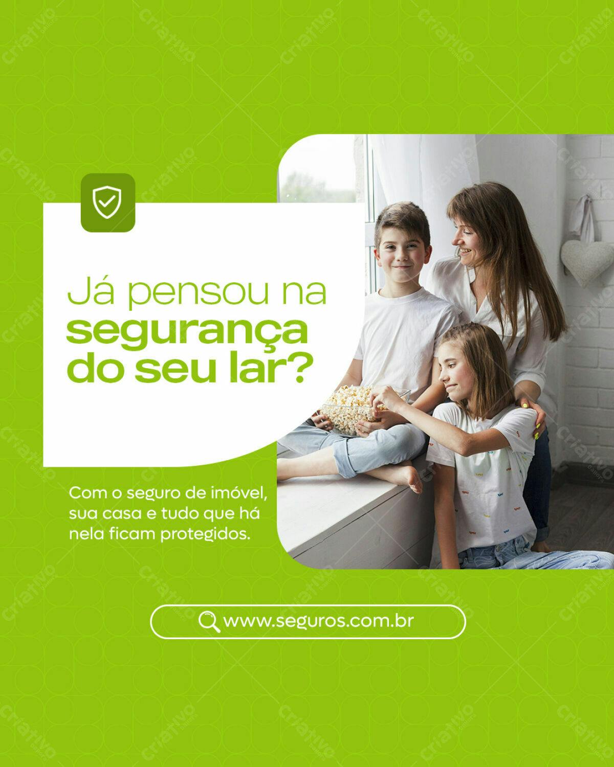 Postagem Instagram Seguro Residencial PSD Editável