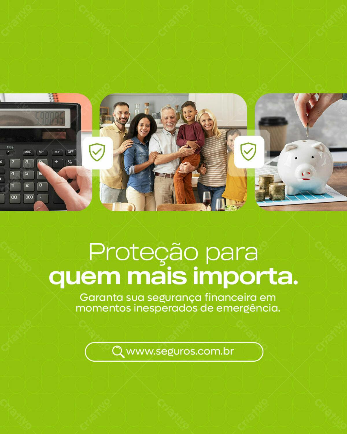 Postagem de Mídias Sociais Segurança Financeira PSD Editável