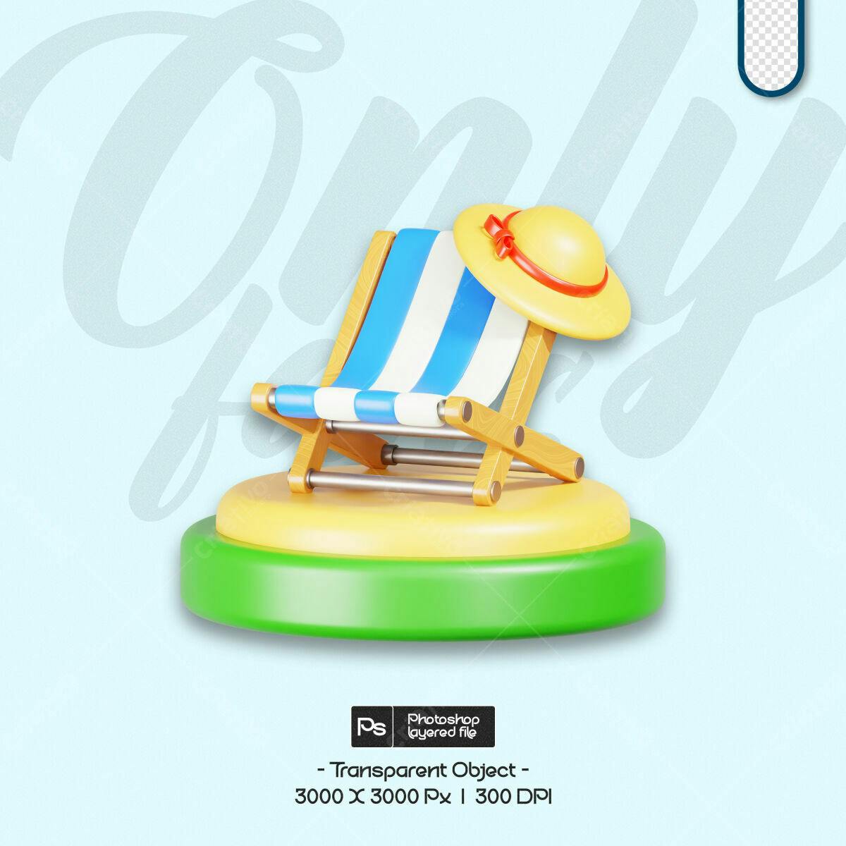 PSD Objeto 3D para Verão PSD Editável