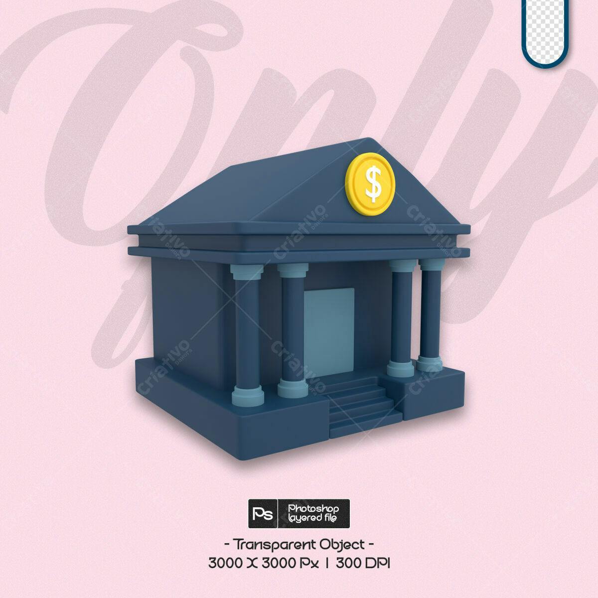 Mockup Banco 3D PSD Editável
