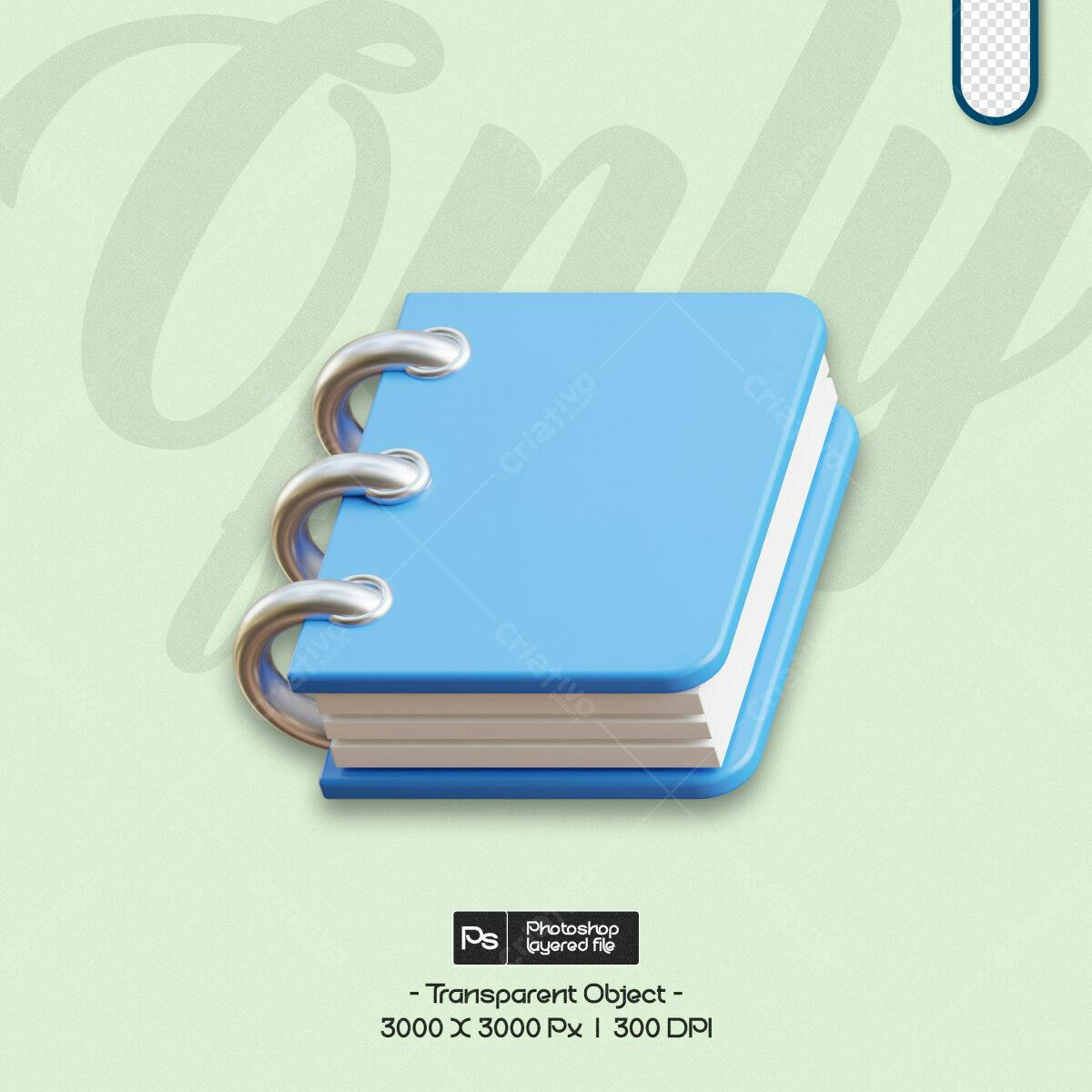 Mockup Notebook Azul Claro PSD Editável