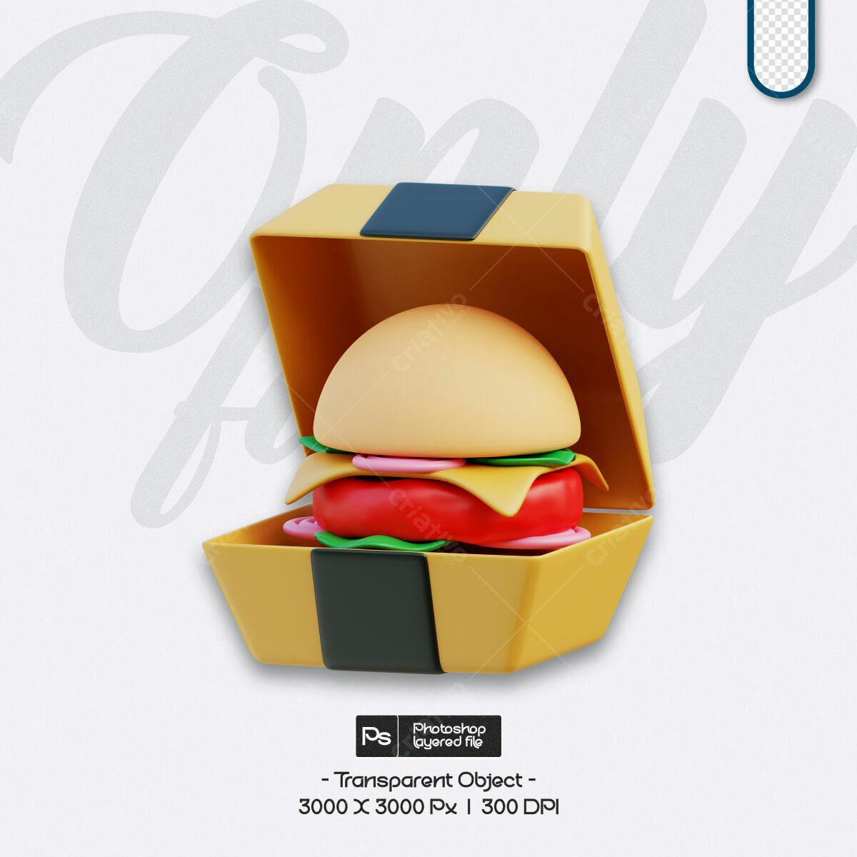 Mockup Embalagem de Hambúrguer PSD Editável