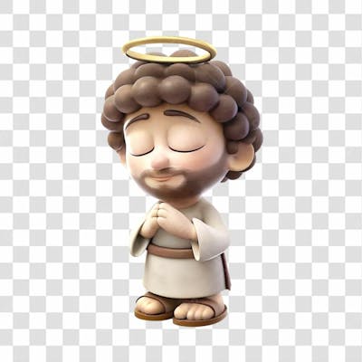 Personagem De José Em Oração Elemento 3D Para Composição Png Ia