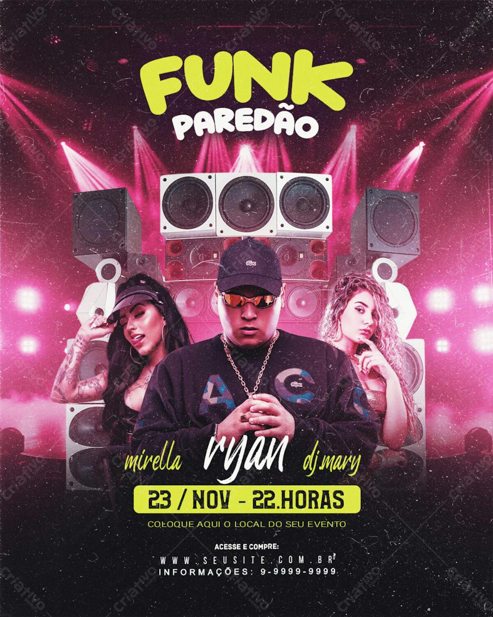 Funk Paredão Shows Eventos Festas Flyer Para Cantores E Artistas Feed