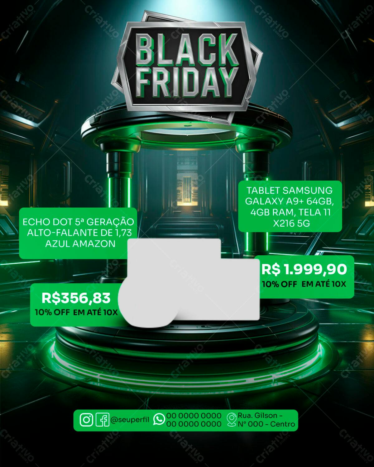 Flyer Black Friday com Produtos Eletrônicos PSD Editável