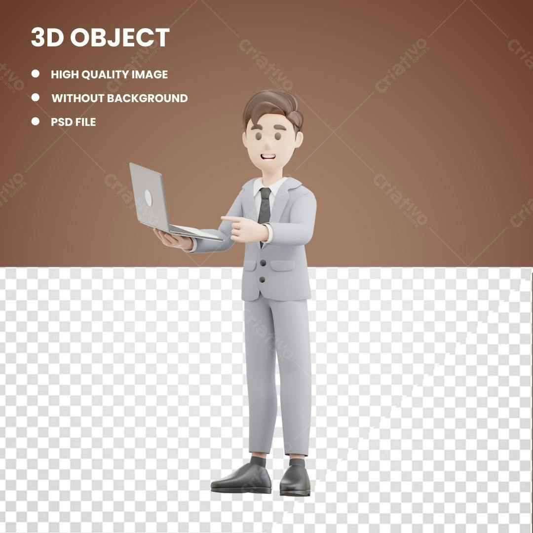 Icone Homem Negócios Apresentação Laptop PNG com fundo transparente