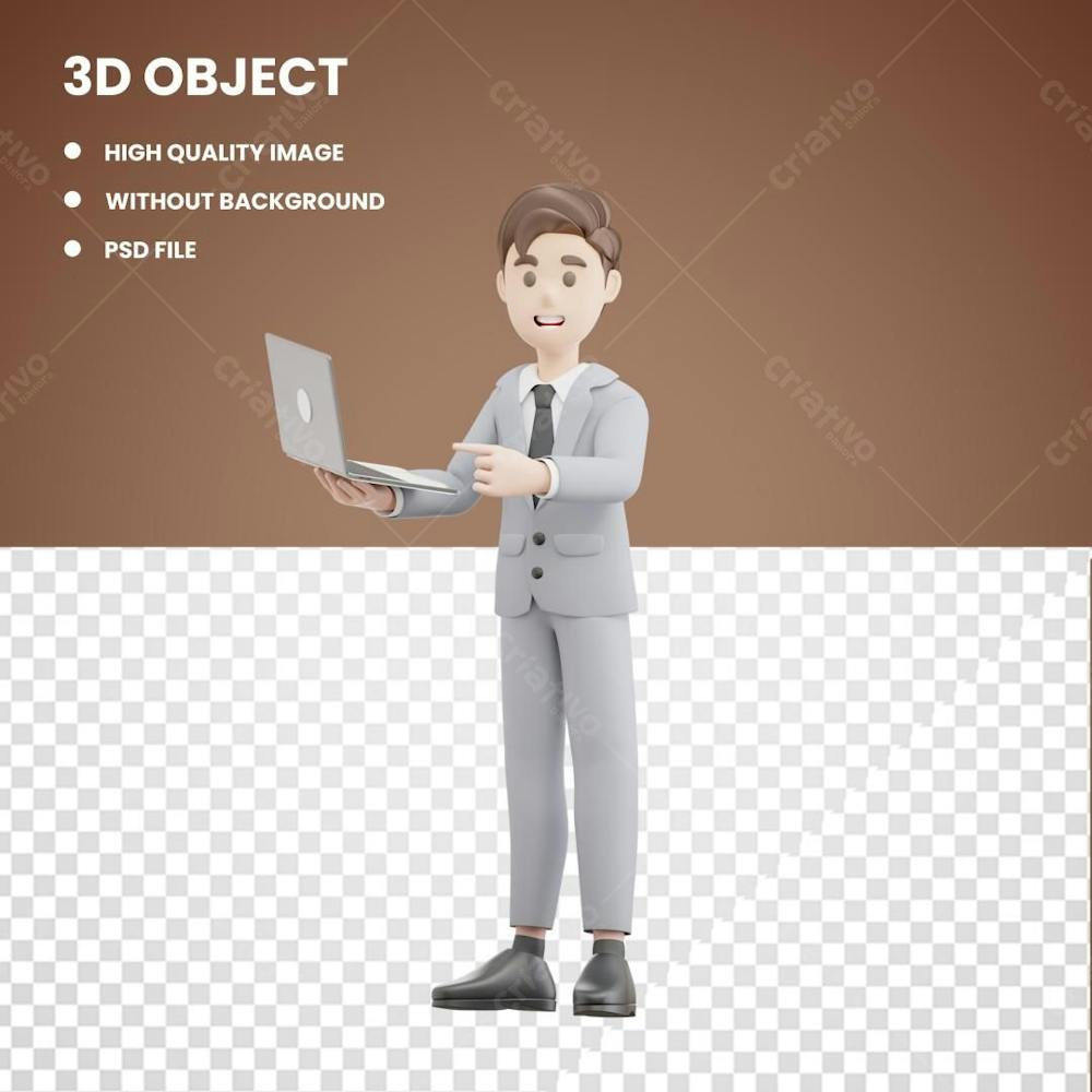 3D Pessoa De Negócios Png Fundo Branco