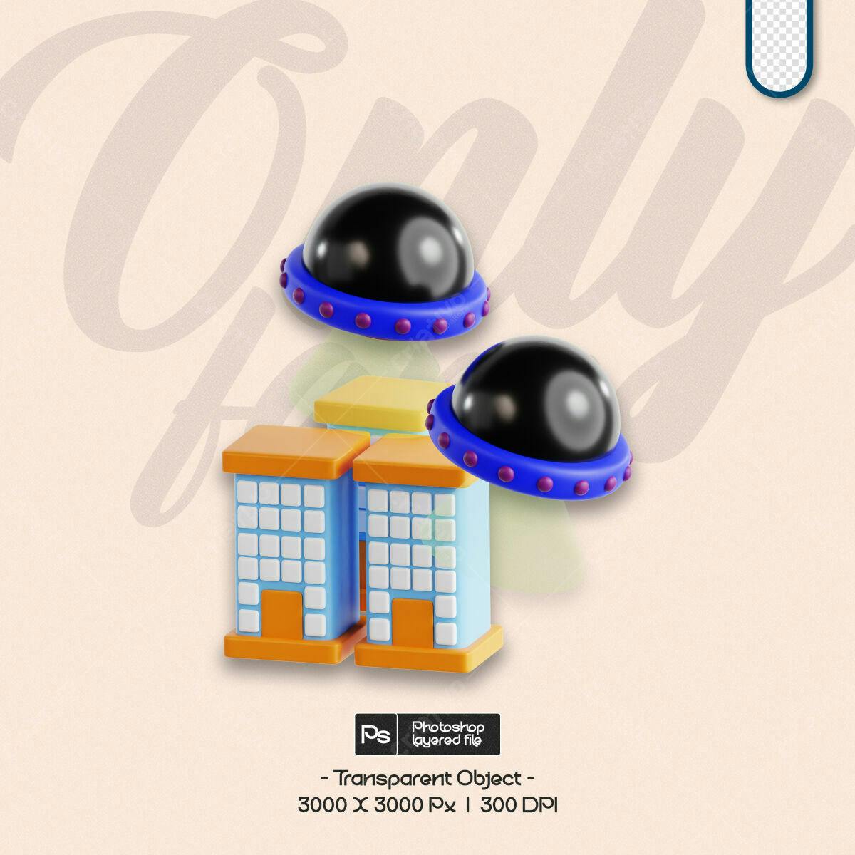 Pack de Objetos 3D PSD Editável