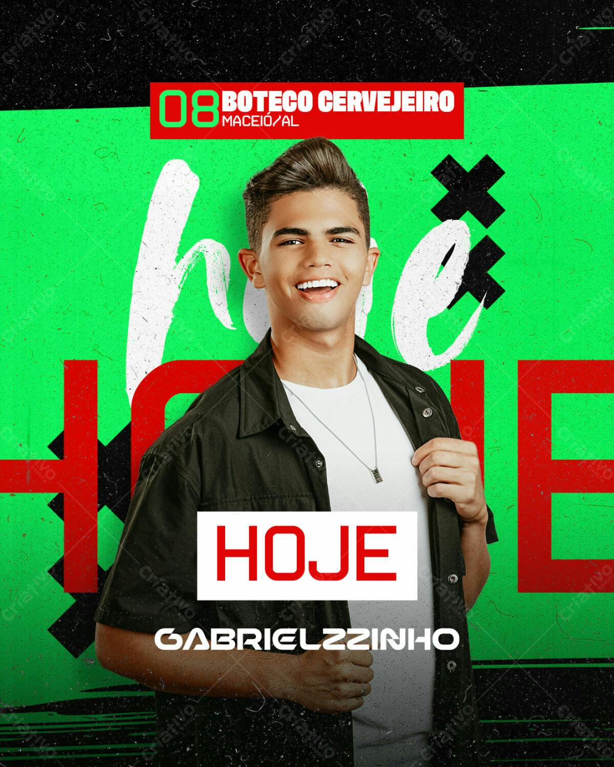 Flyer para Show Gabrielzzinho no Boteco Cervejeiro PSD Editável