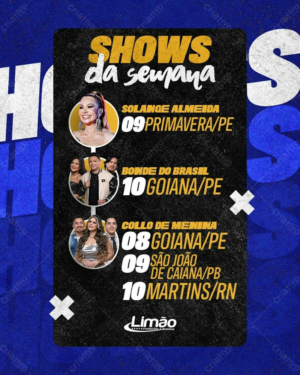 Shows da Semana de Novembro - Artistas