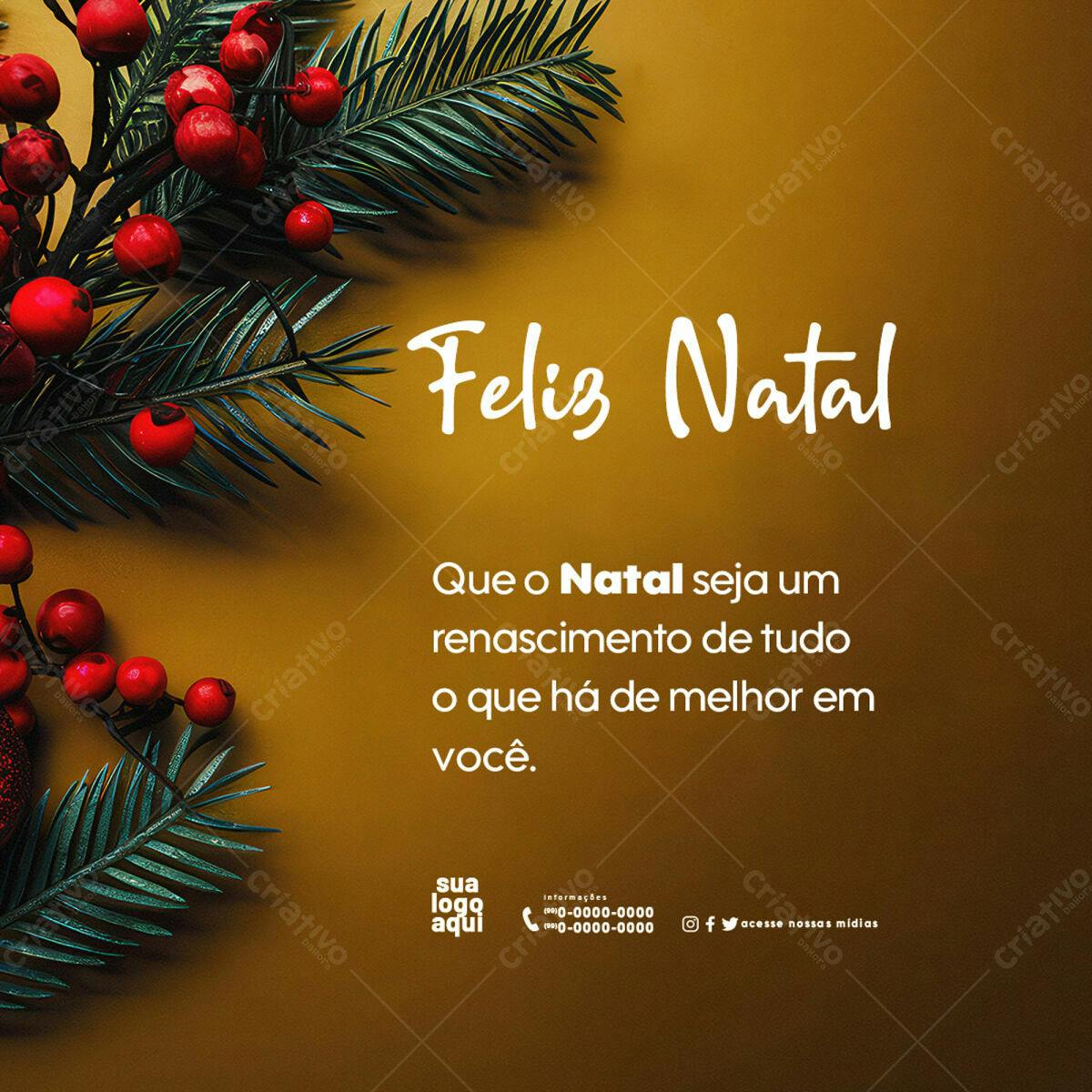 Postagem Natalina Feliz Natal PSD Editável