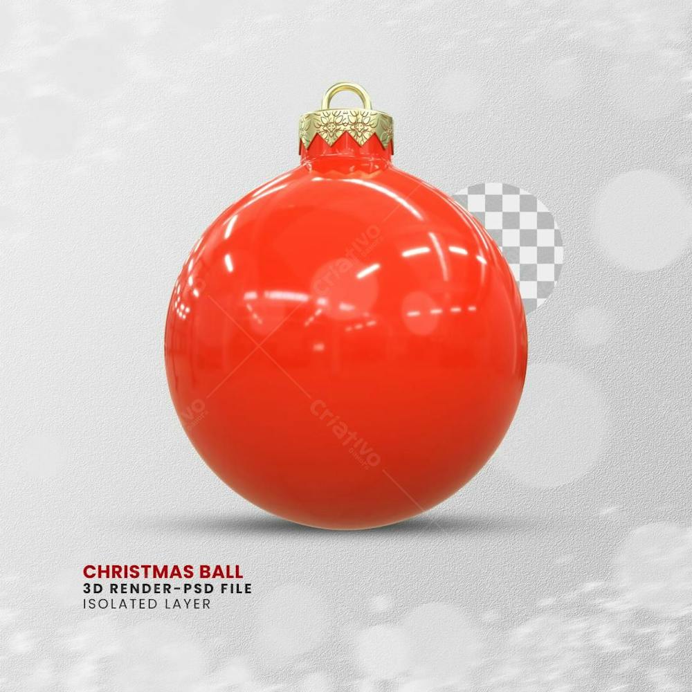 Elemento 3D Render Bola De Natal Christmas Ball 