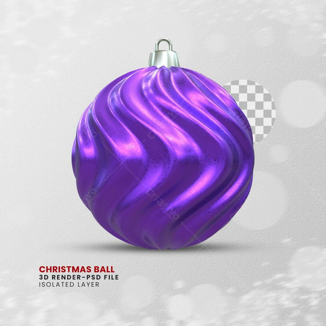Enfeite de Natal Bola Roxa PSD Editável