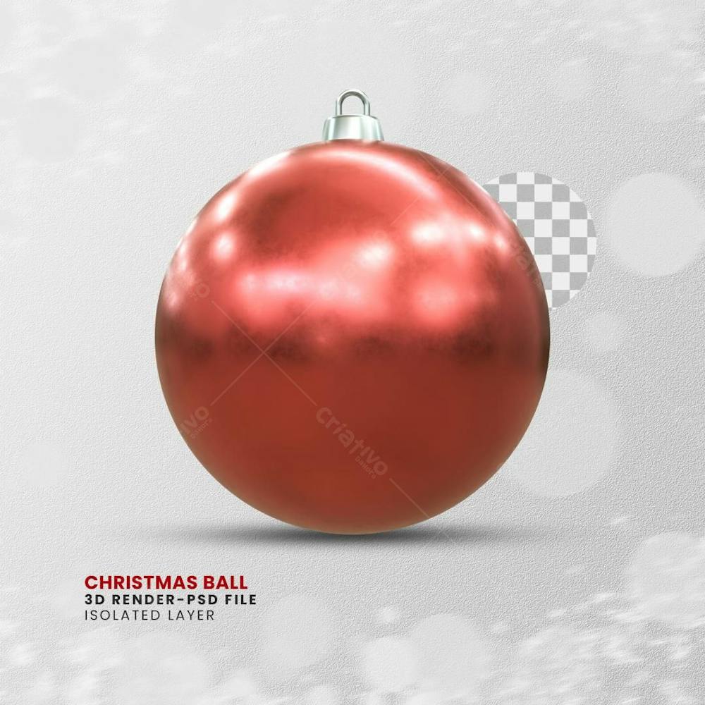 Elemento 3D Render Bola De Natal Christmas Ball 