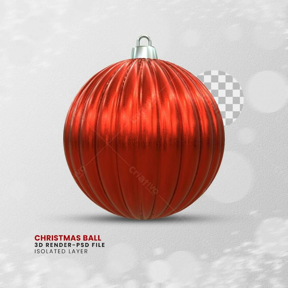 Elemento 3D Render Bola De Natal Christmas Ball 