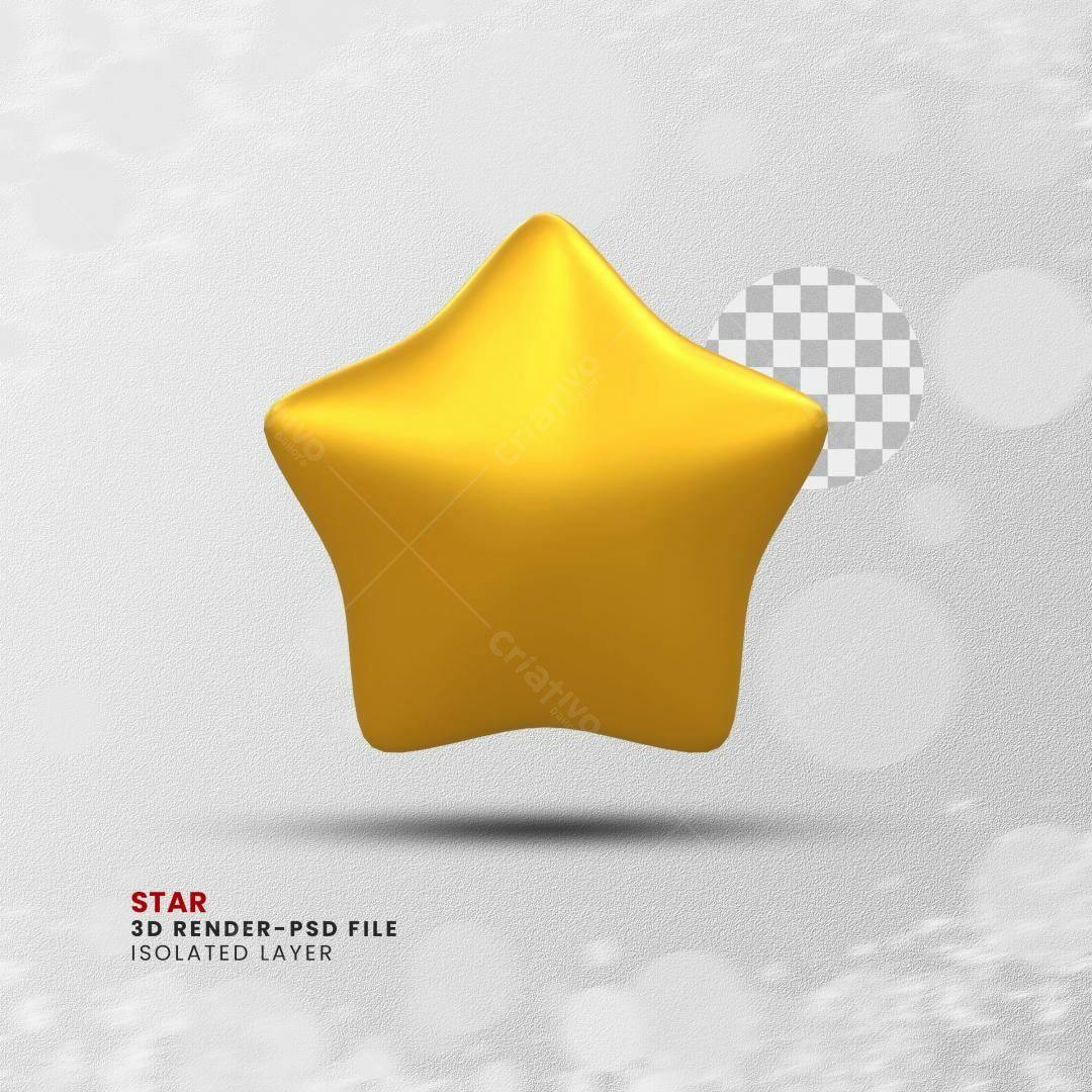 Estrela 3D Renderizada PSD Editável