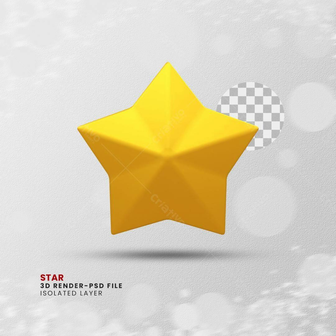 Estrela 3D Renderizada PSD Editável