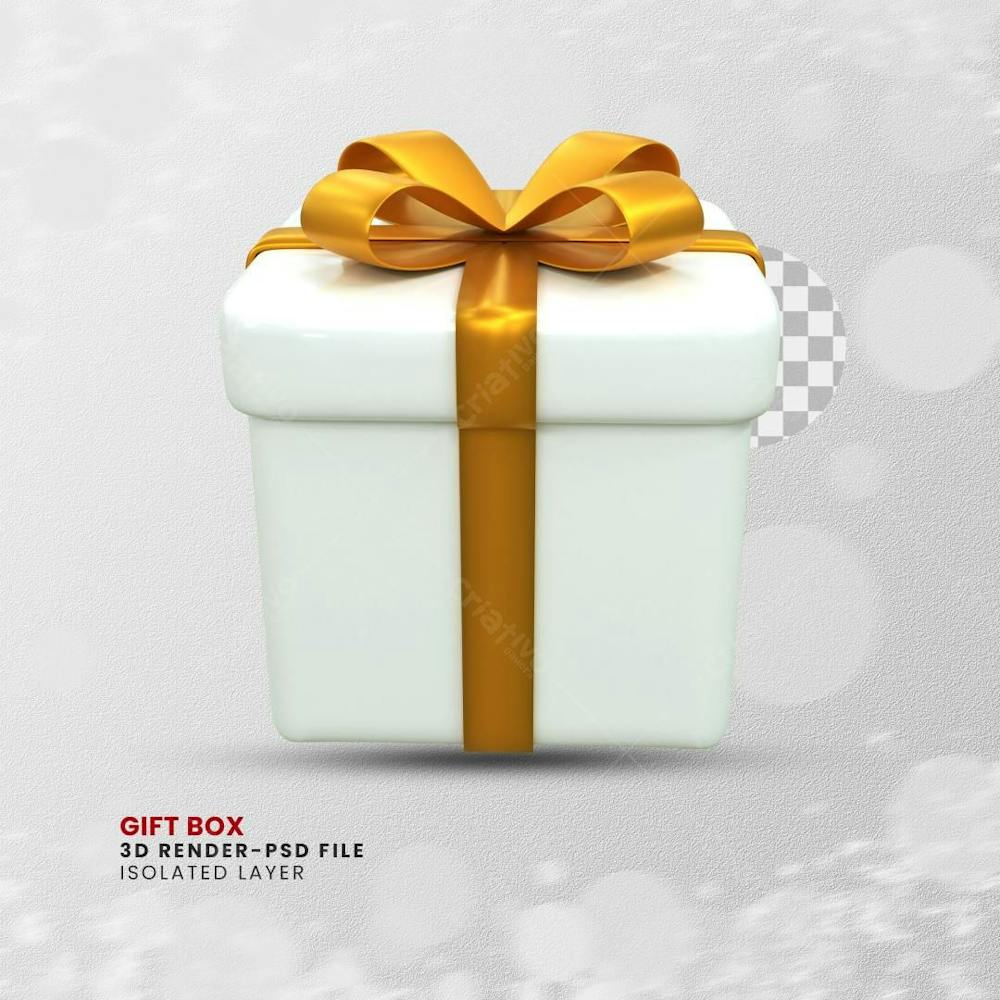 Elemento 3D Render Gift Box De Natal Christmas Gift Box