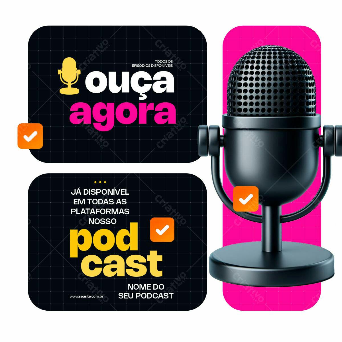 Kit Promocional Podcast PSD Editável