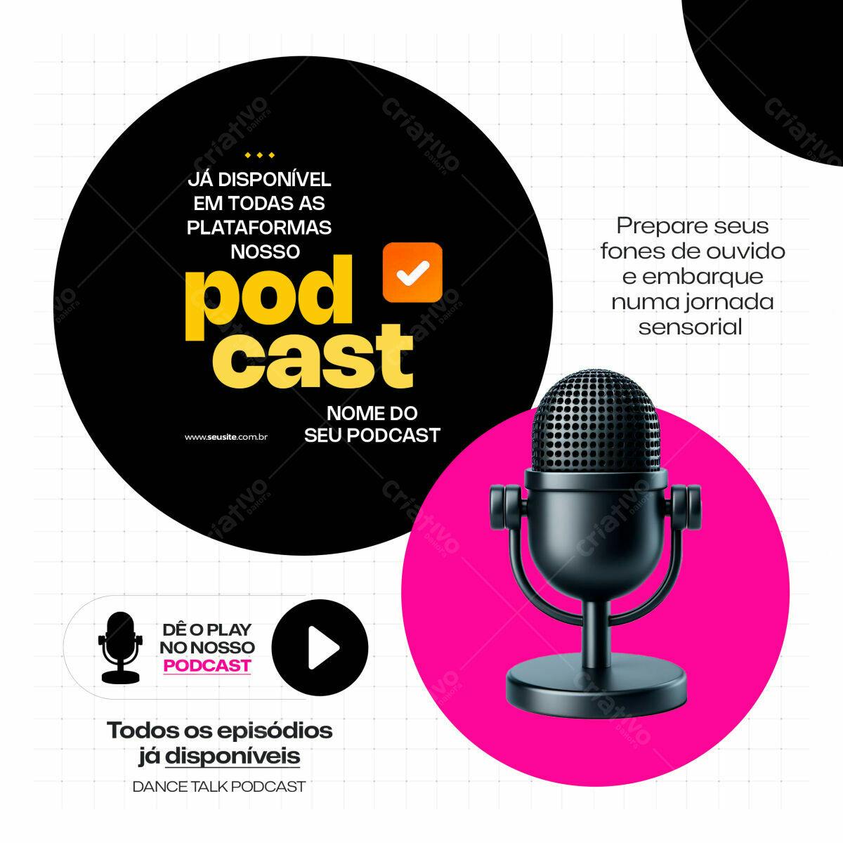 Flyer para Podcast PSD Editável
