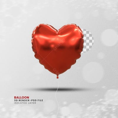 Elemento 3D Render Love Ballon De Natal Christmas Ballon