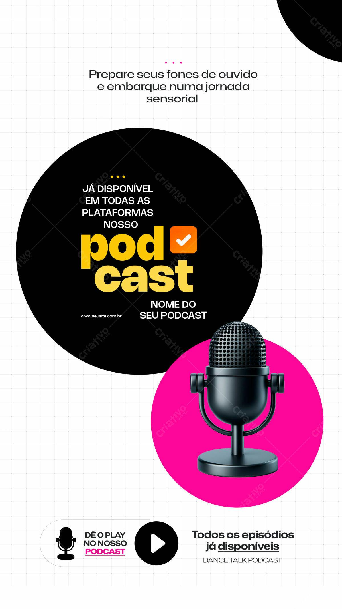Arte para Podcast PSD Editável