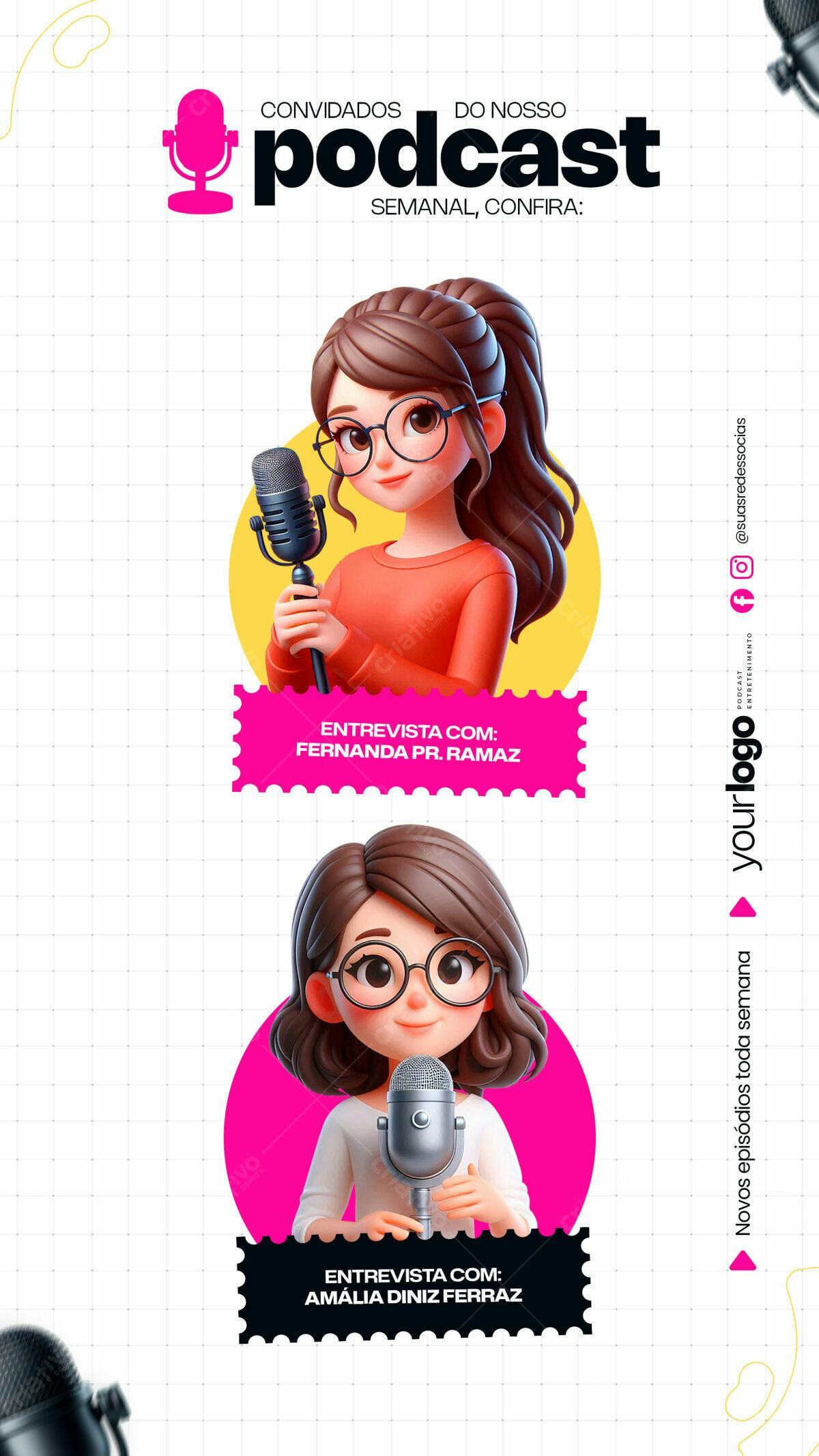 Arte para Podcast PSD Editável