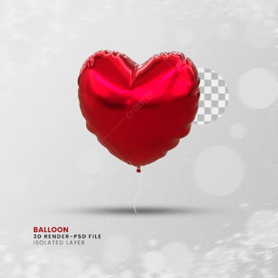 Elemento 3D Render Heart Ballon De Natal Christmas Love