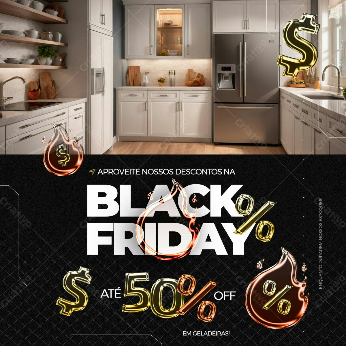 Flyer Black Friday Geladeiras PSD Editável