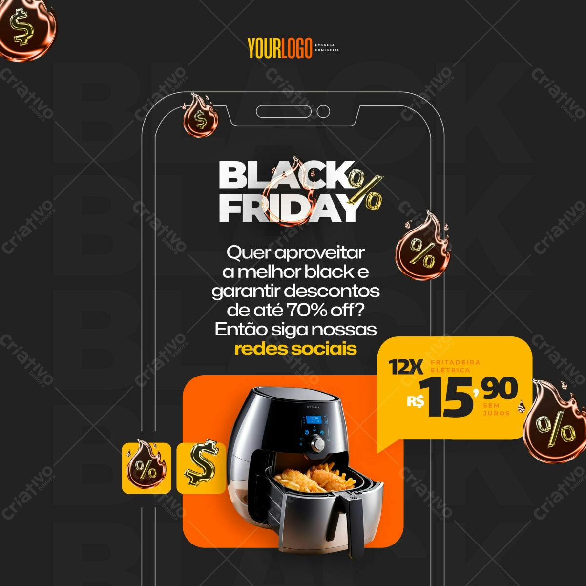 Postagem Black Friday para Redes Sociais PSD Editável