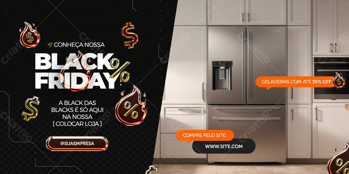 Banner Black Friday Eletrodomésticos PSD Editável