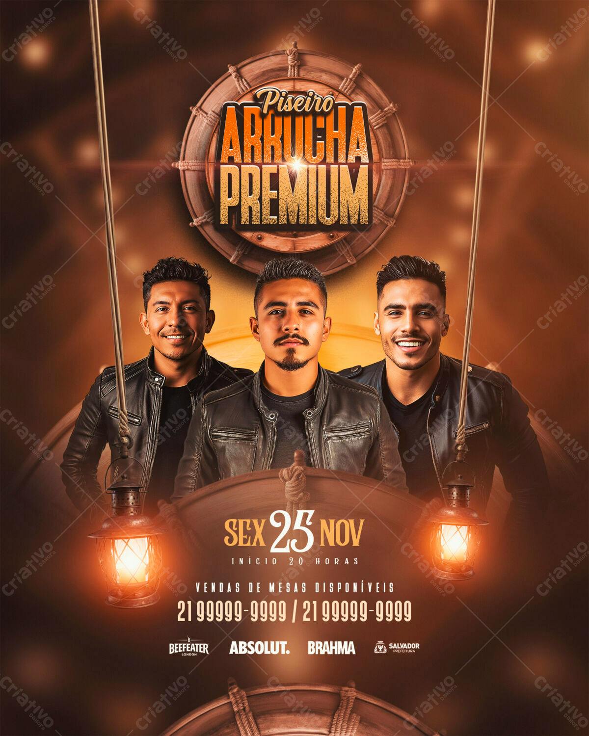 Flyer Piseiro Arrucha Premium PSD Editável