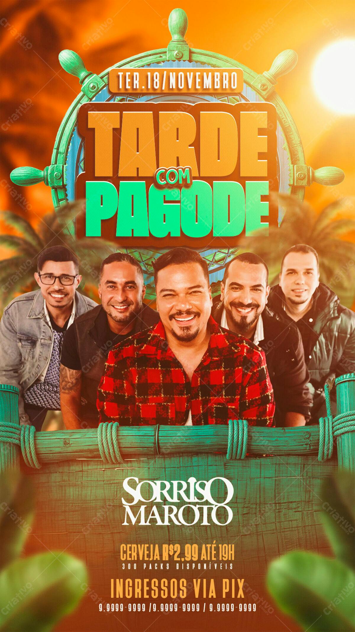 Flyer para Tarde com Pagode PSD Editável