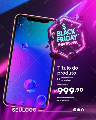 Flyer Black Friday PSD Editável
