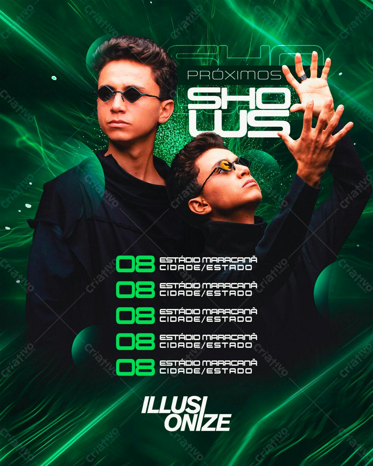 Flyer para Shows Musicais IllusiOnize PSD Editável