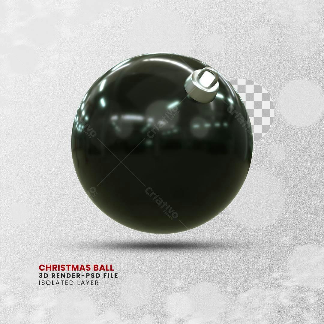 Enfeite de Natal Bola Preta PSD Editável