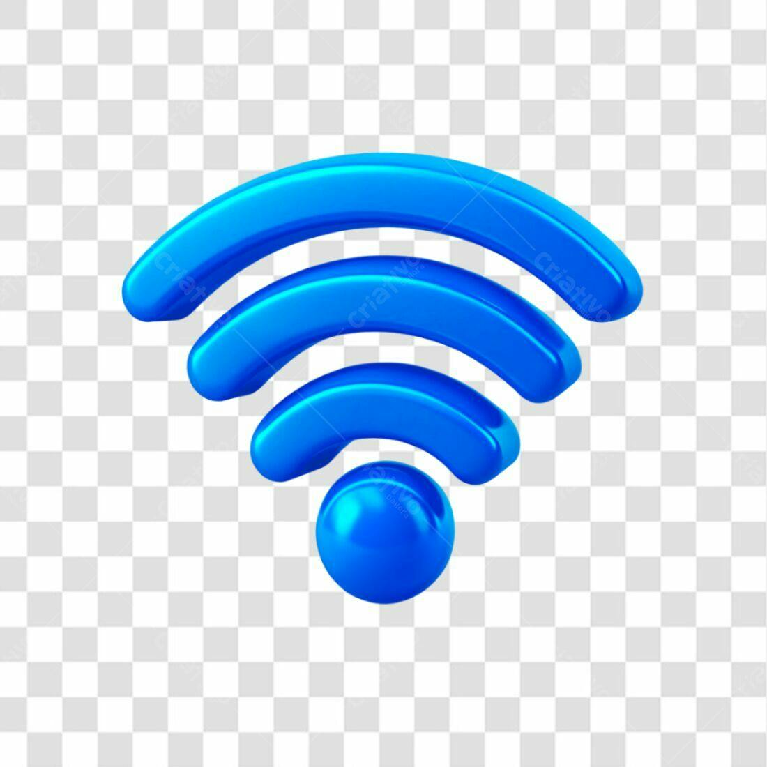 Icone Wifi Azul PNG com fundo transparente