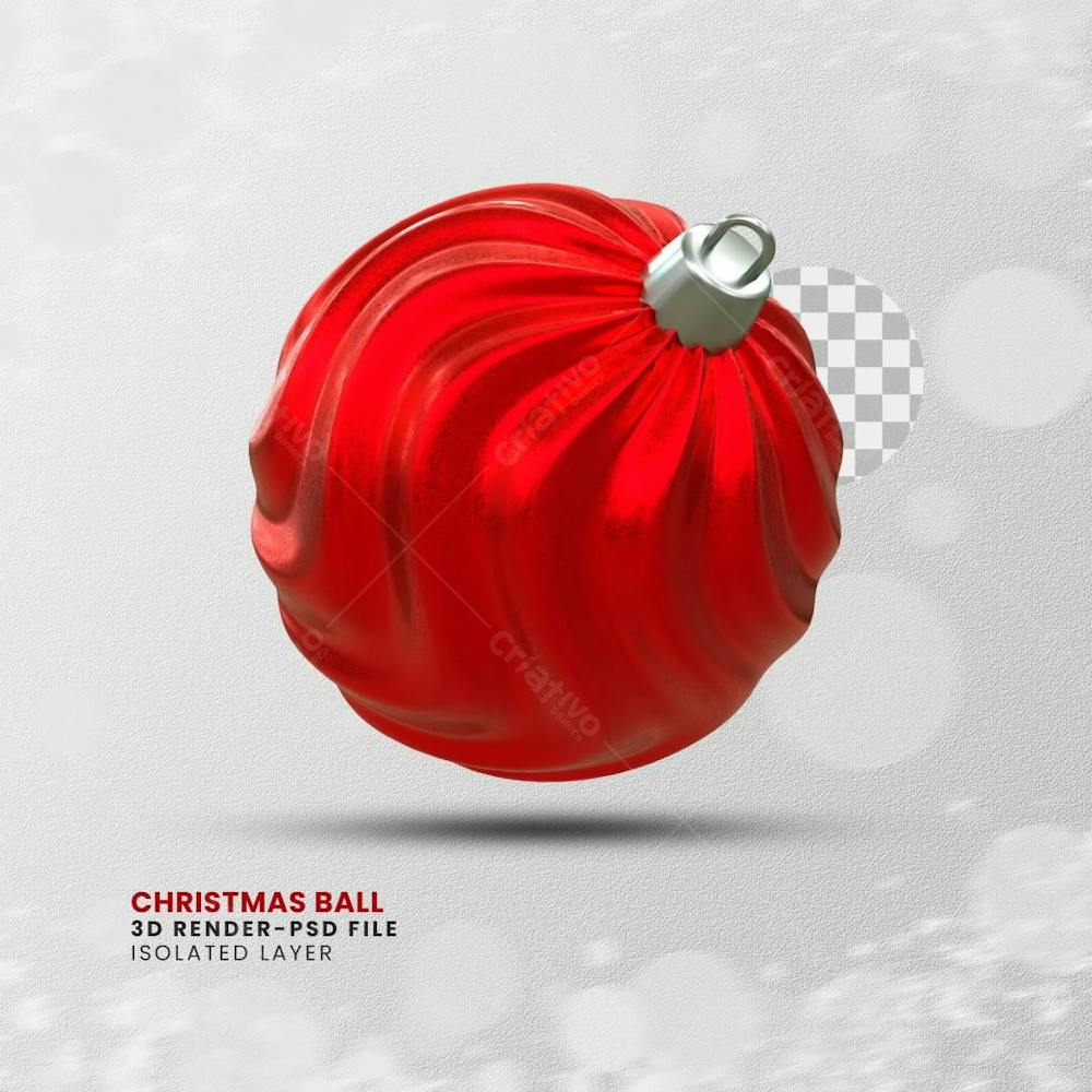 Elemento 3D Render Bola De Natal Christmas Ball 