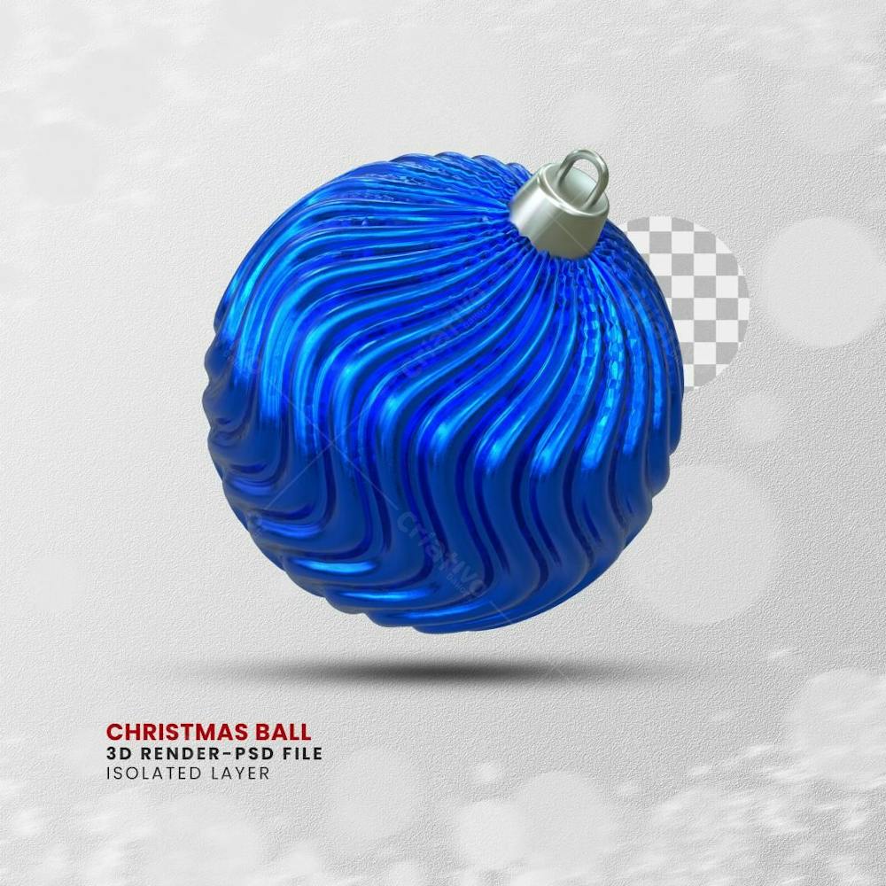 Elemento 3D Render Bola De Natal Christmas Ball 