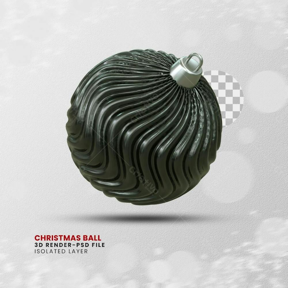 Elemento 3D Render Bola De Natal Christmas Ball 