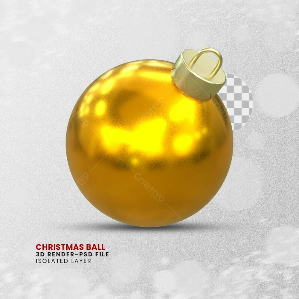 Elemento 3D Render Bola De Natal Christmas Ball 