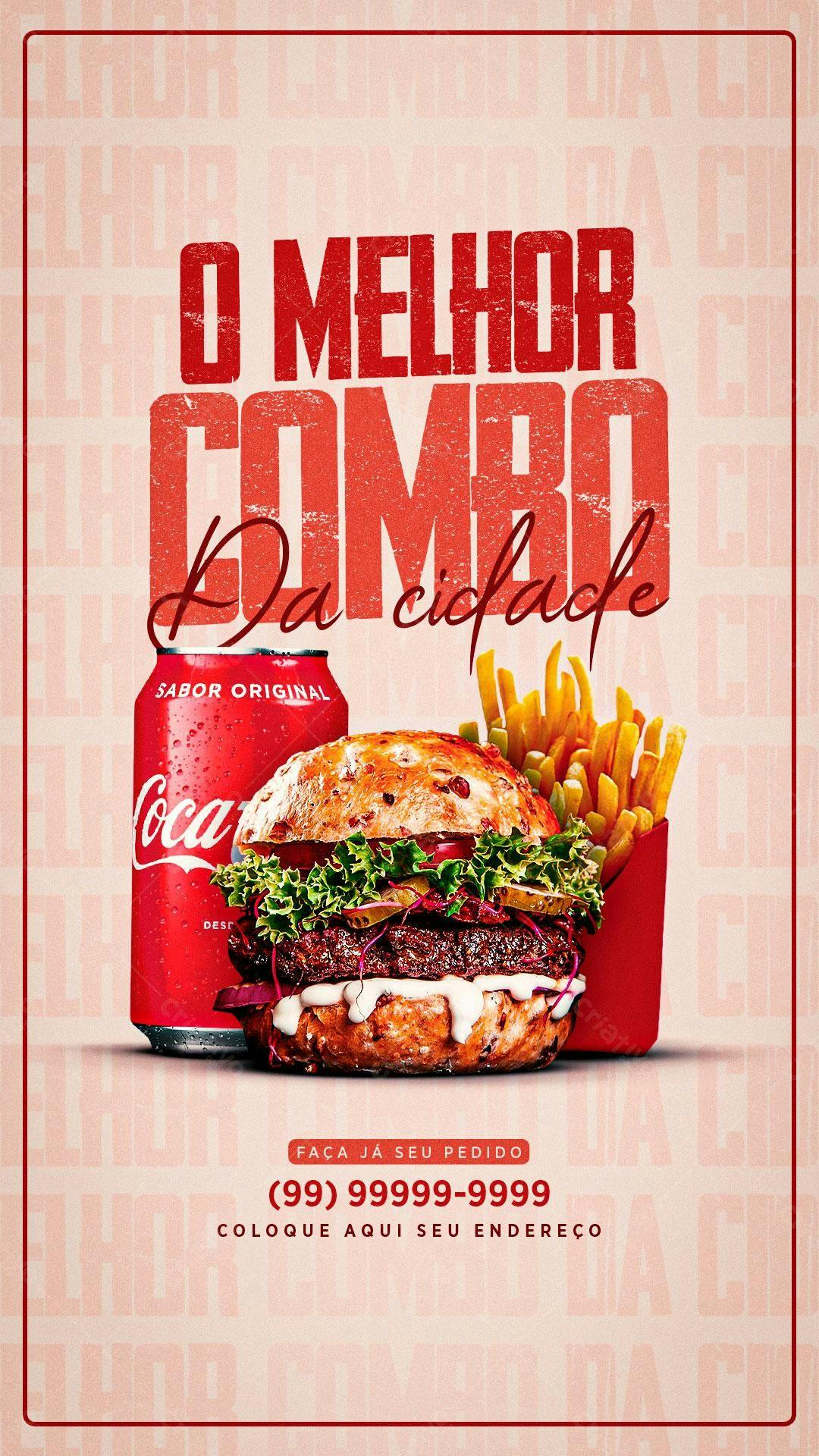 Flyer Combo de Lanchonete PSD Editável