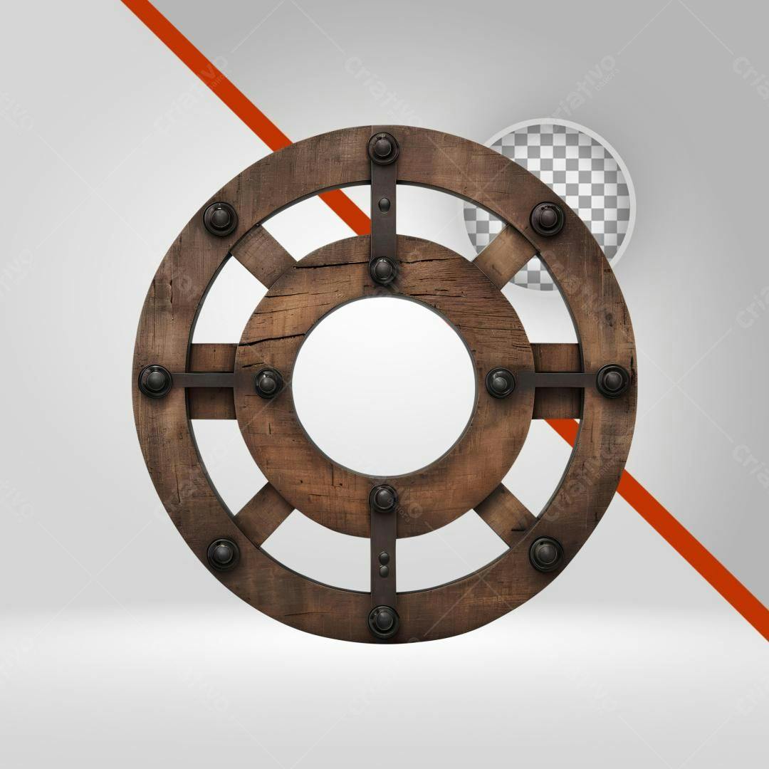 Icone Roda de Madeira PNG com fundo transparente