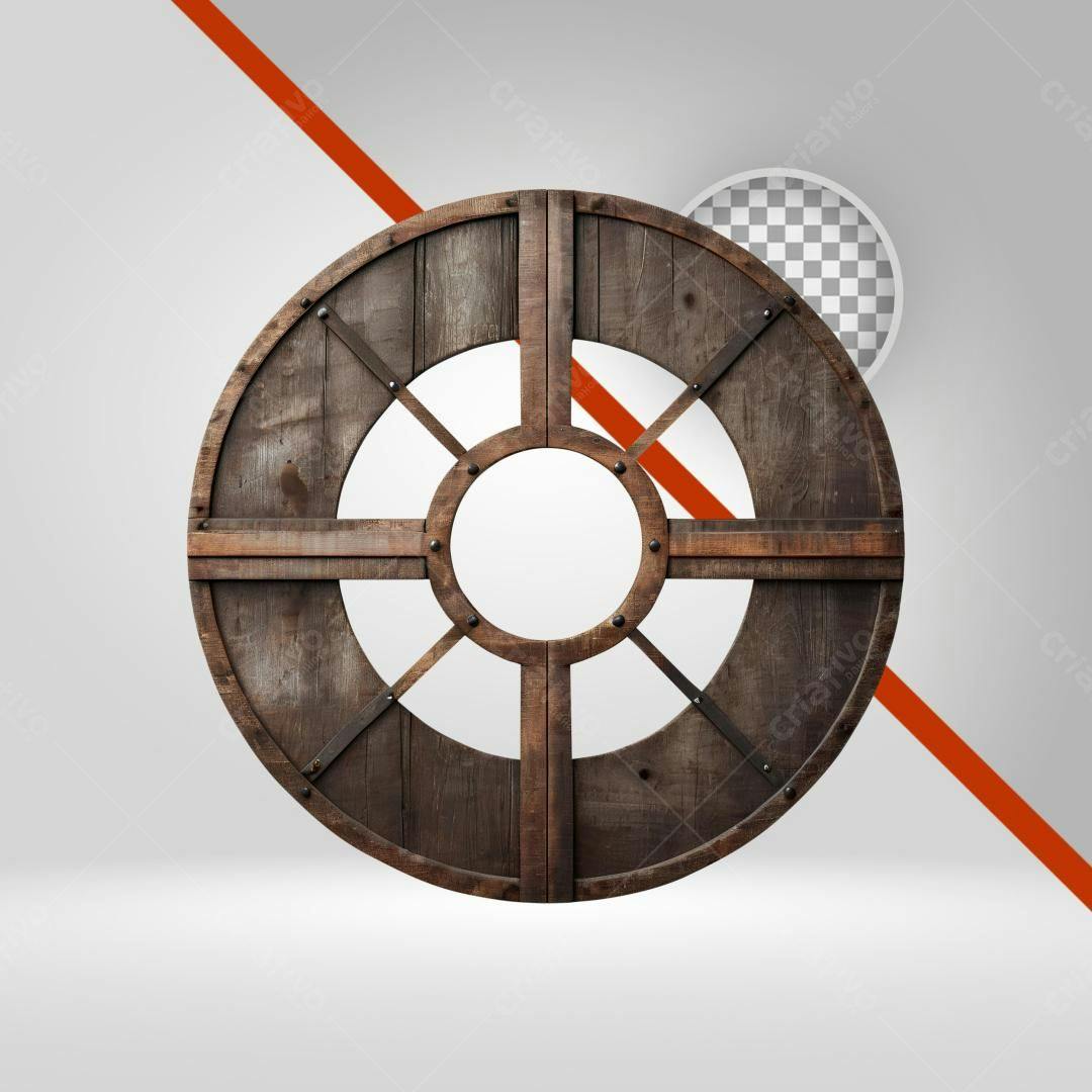 Icone Roda de Madeira PNG com fundo transparente