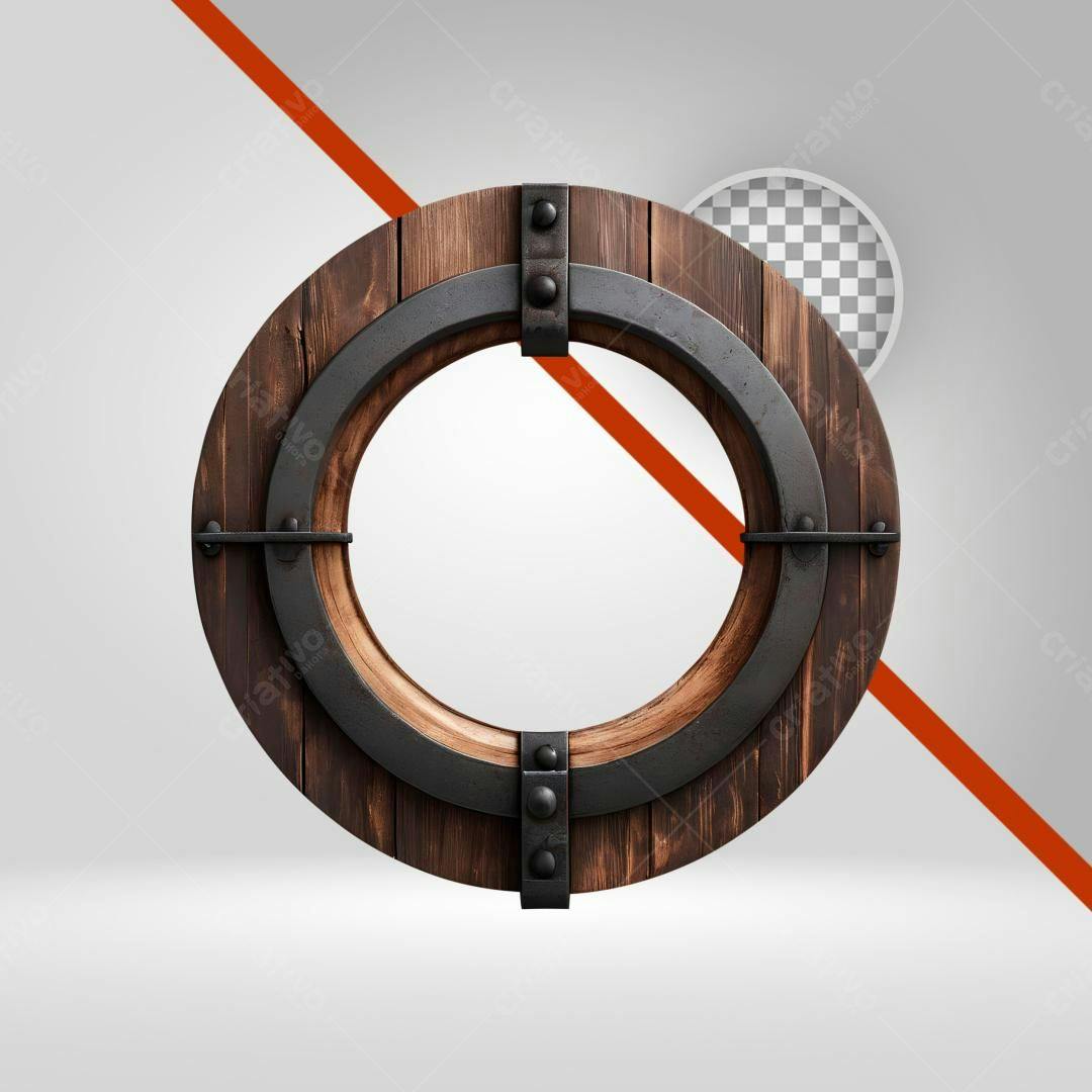 Moldura de madeira PNG com fundo transparente