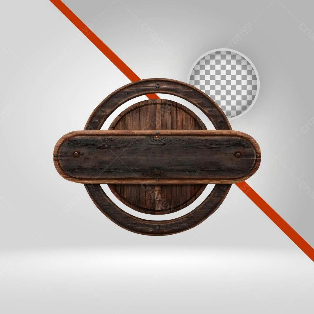 Selo Madeira Rústico PNG com fundo transparente