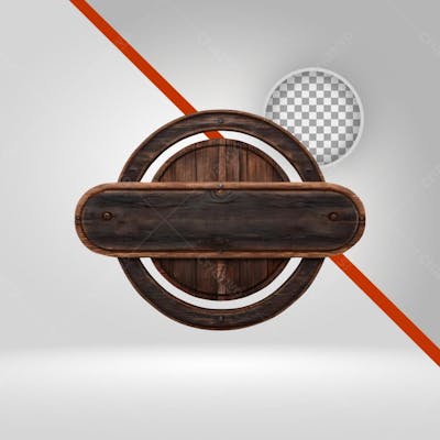 Círculo De Madeira 3D, Elemento Png, Vaquejada, Selo Png
