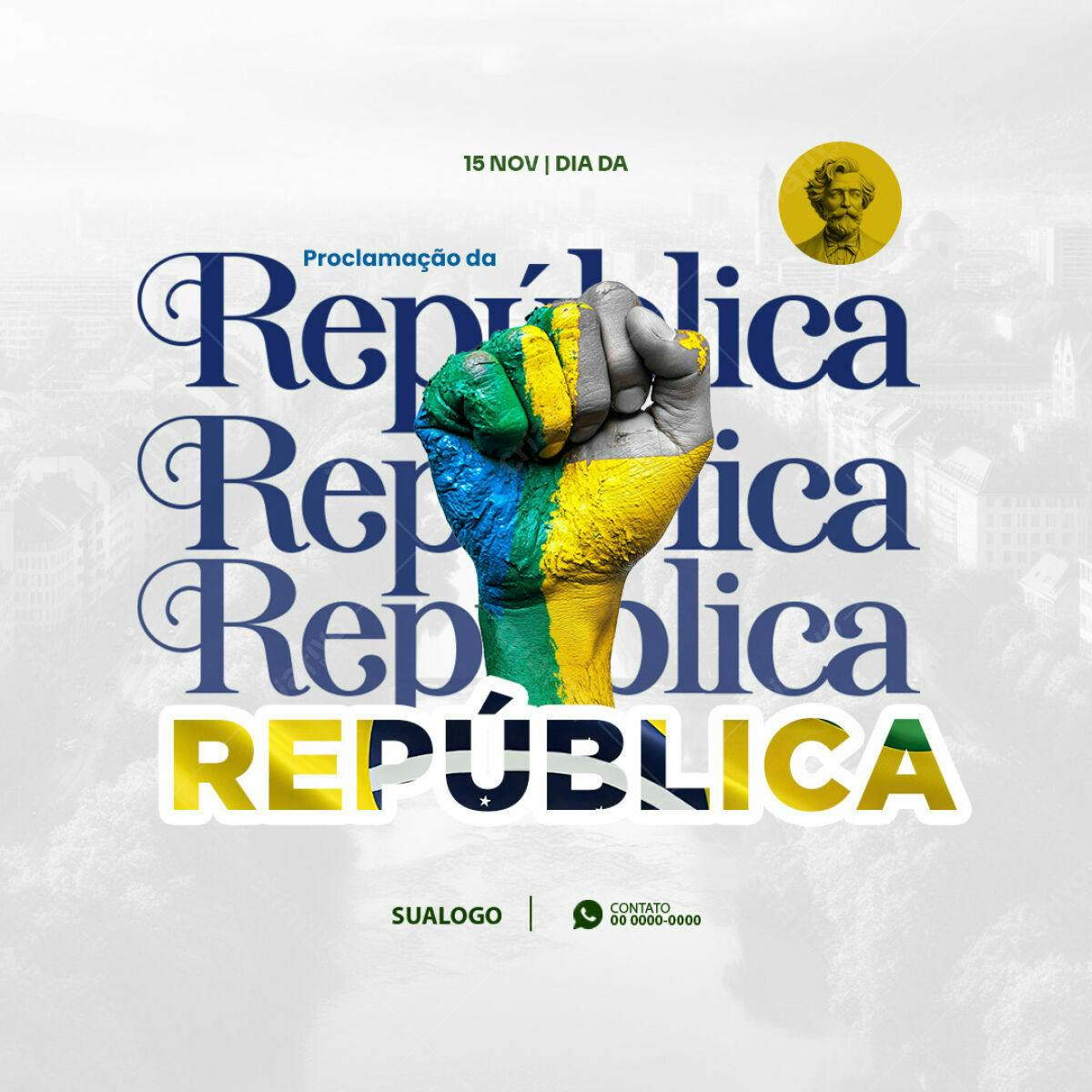 Flyer para o Dia da Proclamação da República PSD Editável