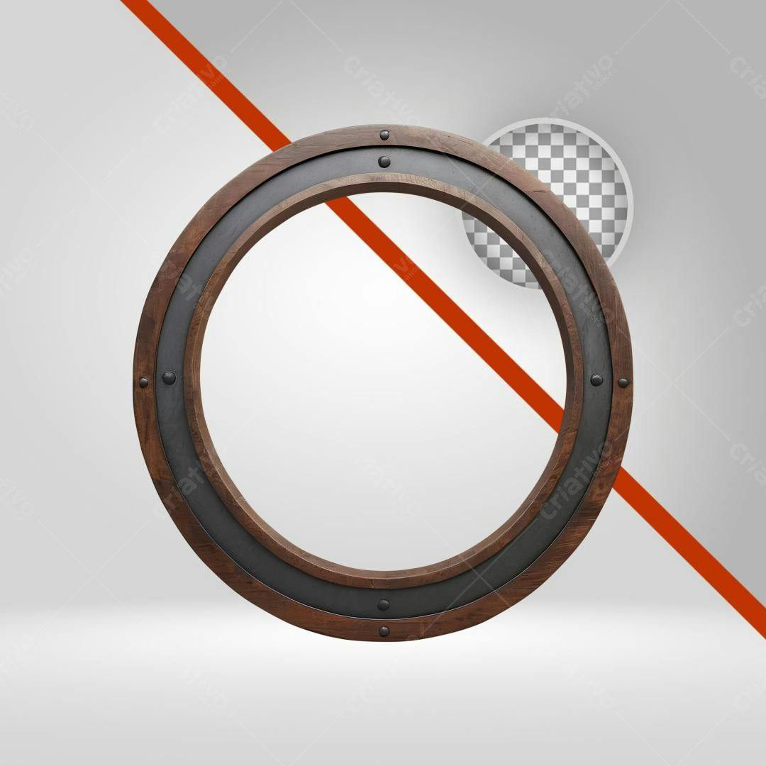 Moldura circular PNG com fundo transparente