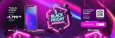 Banner Black Friday para Celulares PSD Editável